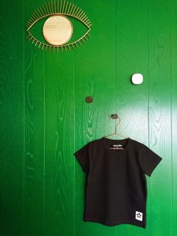 画像1: mini rodini BASIC SS TEE ブラック