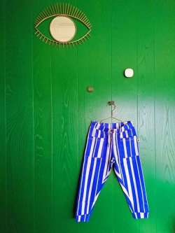 画像1: mini rodini ODD STRIPE TROUSERS　ブルー