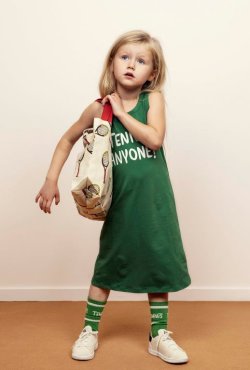 画像1: mini rodini TENNIS ANYONE TANK DRESS グリーン