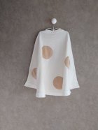 他の写真2: franky grow UNEVEN BOA DOTS PONCHO DRESS　ホワイト＊ベージュDOTS