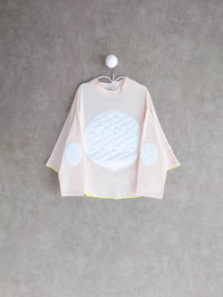 画像1: franky grow BEAR QUILTING DOTS PONCHO L/S TEE　ソフトピンク