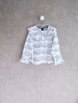 franky grow POP PLEATS COLLAR BELL SHAPED TP　ホワイト＊ブラック