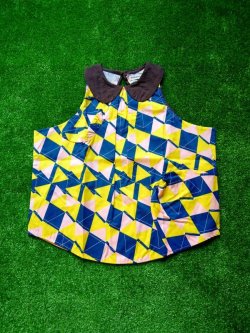 画像1: franky grow B.D.R ROUND COLLAR DRESS ピンク＊ネイビー＊イエローRIBBON