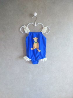 画像1: mini rodini TEDDY BEAR UV SWIMSUIT ブルー