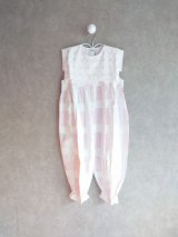 franky grow ORIG.CHECK MIX SAILOR COLLAR OVERALLS　ホワイト＊ピンク