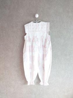 画像2: franky grow ORIG.CHECK MIX SAILOR COLLAR OVERALLS　ホワイト＊ピンク