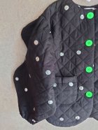 他の写真1: franky grow WAVE CUT SLEEVES QUILTING JACKET　ブラック＊シルバーDOTS