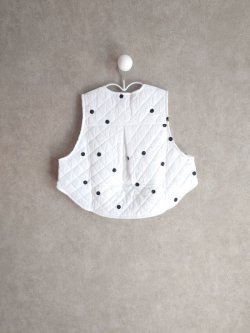 画像2: franky grow CHINA QUILTING VEST　ホワイト＊ブラックDOTS