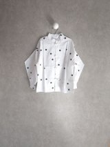 franky grow CHINA SHIRT　ホワイト＊ブラックDOTS　キッズ・レディース