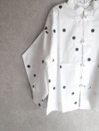 他の写真1: franky grow CHINA SHIRT　ホワイト＊ブラックDOTS　キッズ・レディース