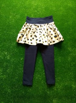 画像1: mini rodini TACHES SKIRT REGGINGS ネイビー