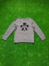 mini rodini PANDA WOOL LS TEE グレー