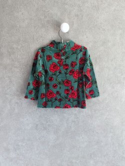 画像2: mini rodini Roses Velour Sweater 　グリーン