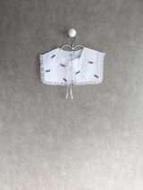 franky grow POP FRILL DETACHABLE COLLAR ホワイト＊ブルーPOP