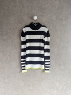 他の写真1: franky grow BORDER HIGH-NECK RIB STITCH KNIT　ホワイト＊ブラック