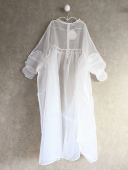 画像2: franky grow DOUBLE CIRCLE SLEEVES ORGANDY DRESS　ホワイト