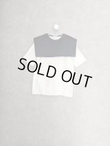 franky grow W/B QUILTING ASYMMETRY COLLAR TEE　ホワイトLETTERS