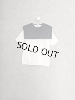 画像1: franky grow W/B QUILTING ASYMMETRY COLLAR TEE　ホワイトLETTERS