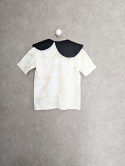 画像2: franky grow W/B QUILTING ASYMMETRY COLLAR TEE　ホワイトLETTERS