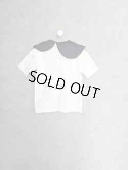 画像2: franky grow W/B QUILTING ASYMMETRY COLLAR TEE　ホワイトLETTERS