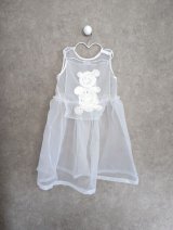 franky grow TAPE EMBROIDERY TULLE DRESS　ホワイト