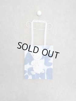 画像1: franky grow TAPE EMBROIDERY BEAR TULLE BAG　ブルー LETTERS