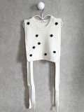 franky grow HAND-KNITTED DOTS VEST　アイボリー