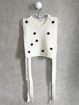 franky grow HAND-KNITTED DOTS VEST　アイボリー