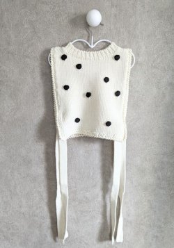 画像2: franky grow HAND-KNITTED DOTS VEST　アイボリー