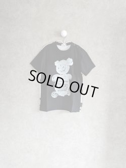 画像1: franky grow BEAR TAPE EMBROIDERY PRINT DOCKING TEE　ブラック　