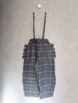 franky grow NEEDLE PUNCHED COTTON TWEED CHECKED SCALLOPED SUS PANTS