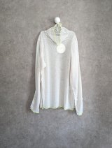 franky grow DOTS TULLE MELLOW SHEER HIGH-NECK TOPS　ホワイト