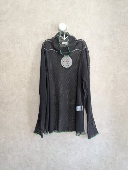 画像1: franky grow DOTS TULLE MELLOW SHEER HIGH-NECK TOPS　ブラック