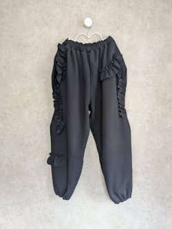 画像1: franky grow VORIOUS FRILL DOUBLE AIR PANTS　ブラック