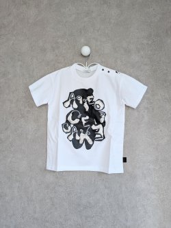 画像1: franky grow PUFF PRINTING ART TEE　ホワイト　キッズ