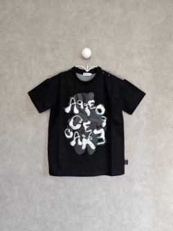 画像1: franky grow PUFF PRINTING ART TEE　ブラック　キッズ