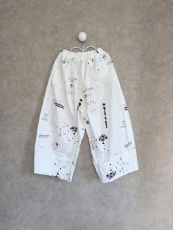 画像1: franky grow HAND-DRAWN Pt.WIDE MACKIN PANTS　ホワイト　キッズ・レディース