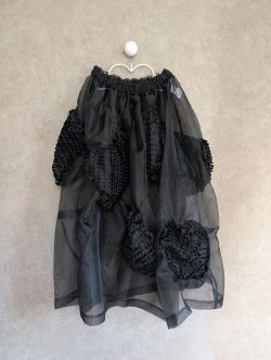 画像1: franky grow BEAR FEELS SOLID RIBBON ORGANDY　ブラック　レディース