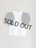 franky grow RIBBON ORGANDY BUBBLE SLV TEE　ホワイト＊ブラック