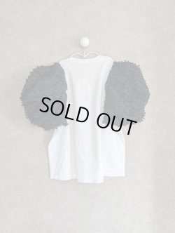 画像2: franky grow RIBBON ORGANDY BUBBLE SLV TEE　ホワイト＊ブラック