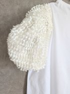 他の写真1: franky grow RIBBON ORGANDY BUBBLE SLV TEE　ホワイト＊アイボリー