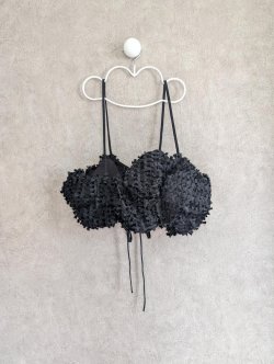 画像1: franky grow RIBBON ORGANDY BUSTIER　ブラック
