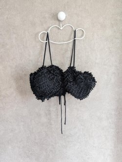 画像2: franky grow RIBBON ORGANDY BUSTIER　ブラック