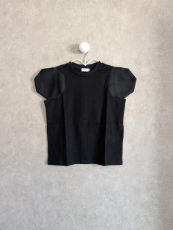 画像1: franky grow DISTORTED SLEEVES TEE　ブラック　キッズ・レディース