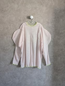 画像2: franky grow DOTS TULLE MELLOW SHEER TOPS　ピンク