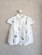 franky grow HANDーDRAWN Pt. GATHER FRENCH BLOUSE　ホワイト