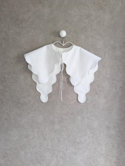 画像2: franky grow FULLY EMBROIDERED DETACHABLE WAVY COLLAR　ホワイト　KIDS・WOMAN