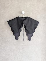 franky grow FULLY EMBROIDERED DETACHABLE WAVY COLLAR　ブラック　KIDS・WOMAN