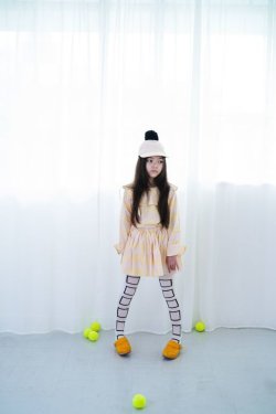 画像1: franky grow POP AIRY SKIRT　ピンク＊イエロー