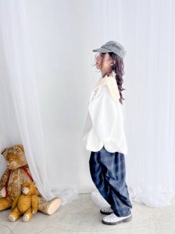 画像1: franky grow BOA SAILOR COLLAR SCALLOP HEM PULLOVER  ホワイト